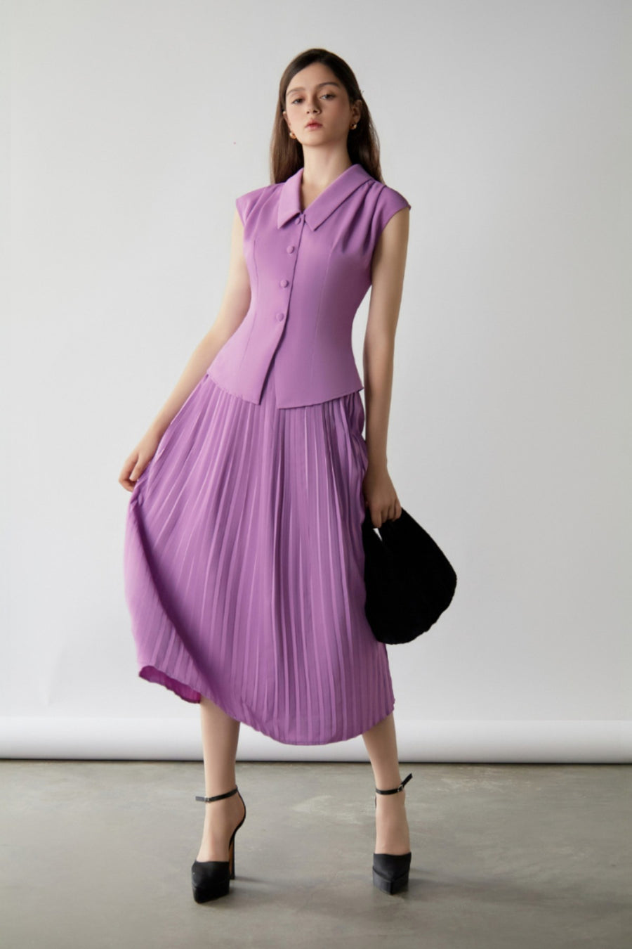 Pleated Midi Skirt