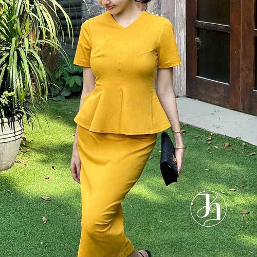 Curved Panel Peplum Top