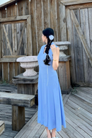 Trimmed A-Line Flare Midi Dress