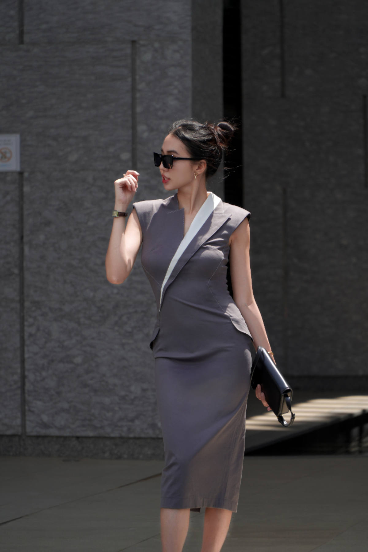 Graphite Fitted Dress