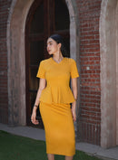 Curved Panel Peplum Top