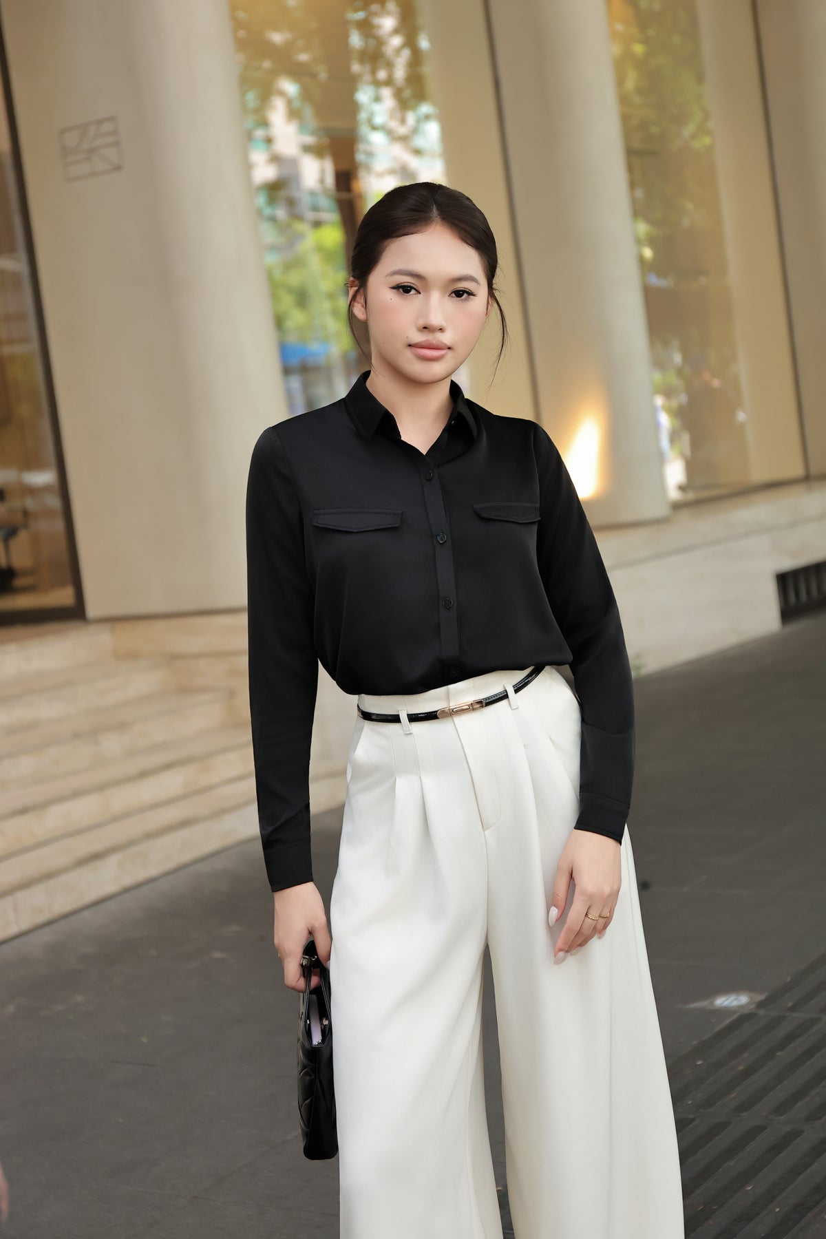 Satin Long Sleeve Shirt