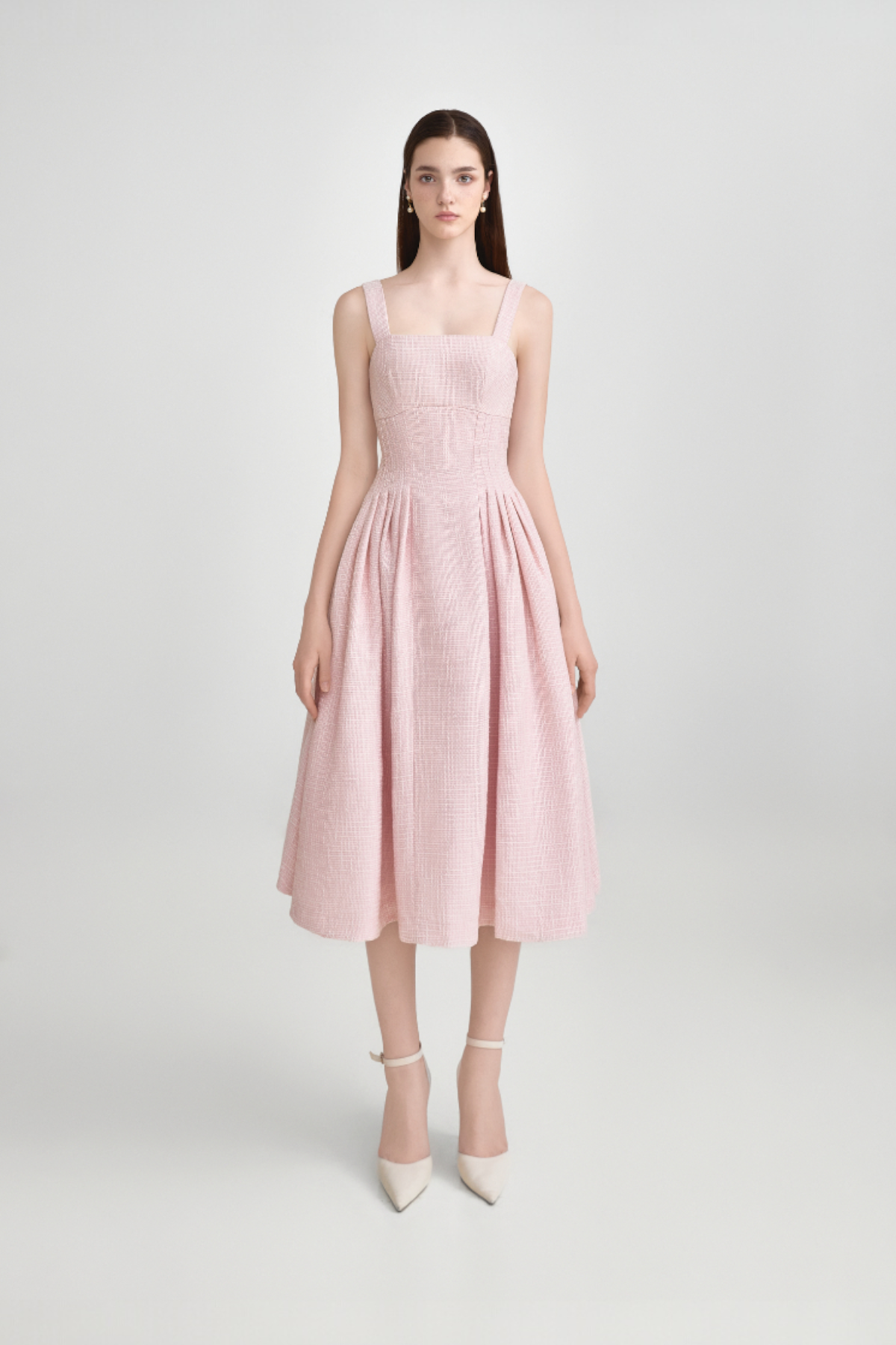 midi princess dress Princess Tweed Midi Dress with Pocket