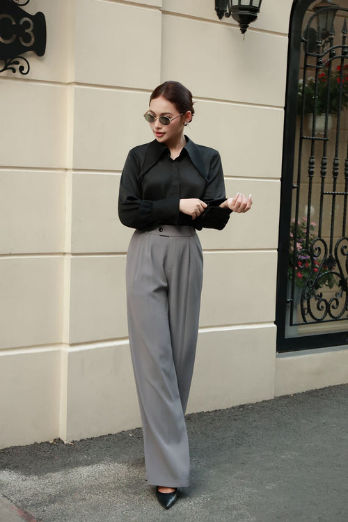 Wide Leg Tailored Trousers
