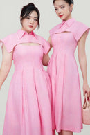 Shirt Collar Flare Midi Dress