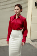 Pointed Collar Blouse