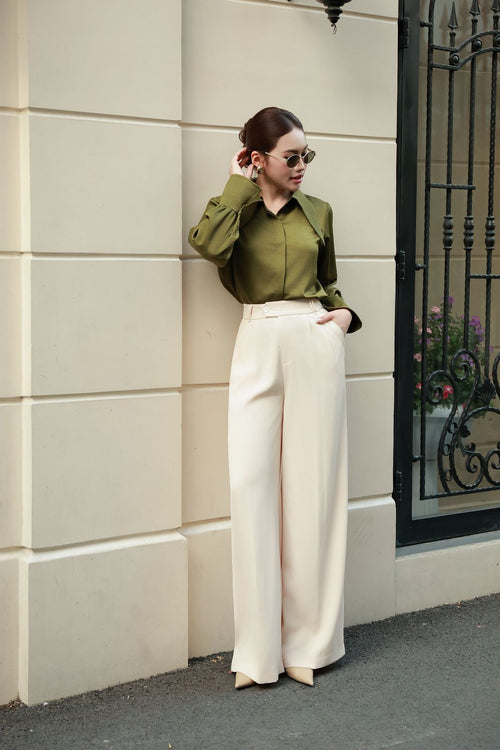 Wide Leg Tailored Trousers