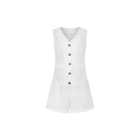Linen Vest Shorts Set