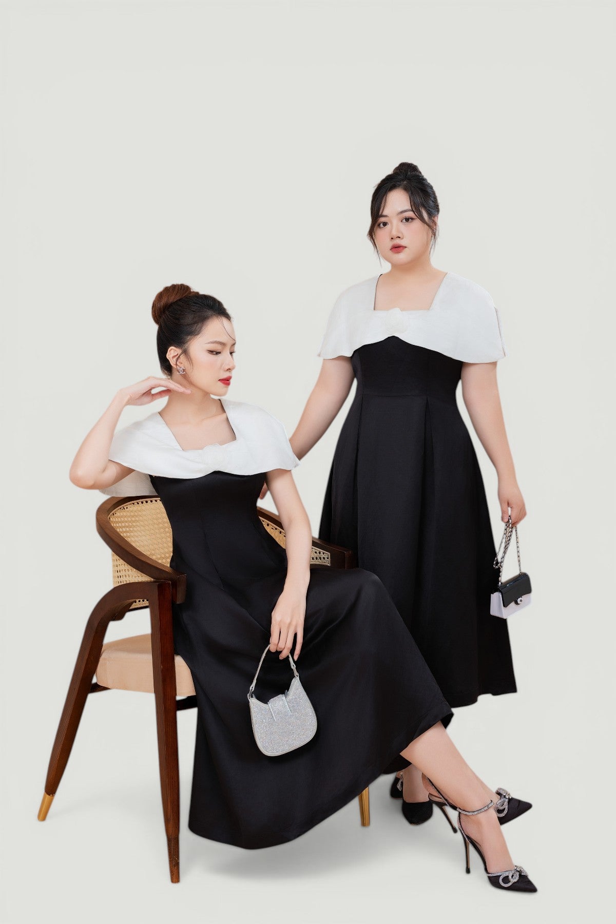 Cape Collar Midi Dress