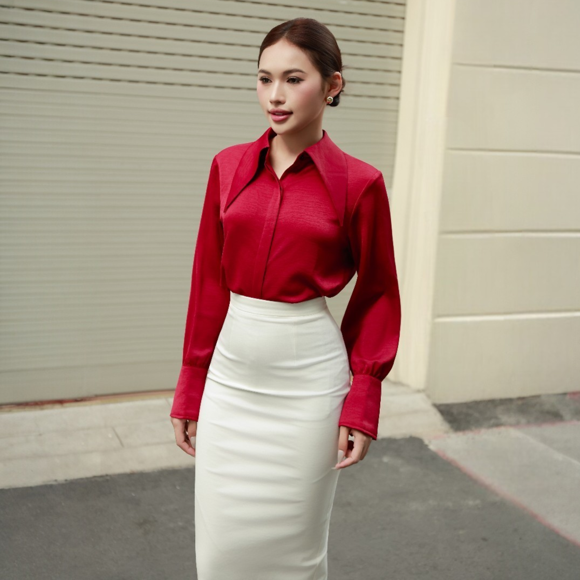 Pointed Collar Blouse