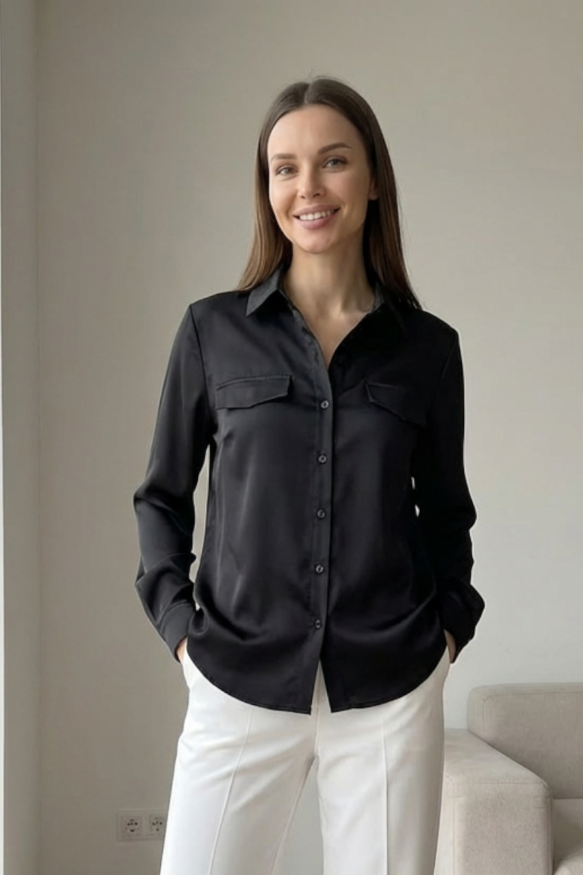 Pearlescent Satin Shirt