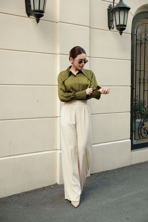 Wide Leg Tailored Trousers